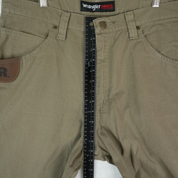 Wrangler Riggs Pants Mens 36x30 Khaki Workwear Utility Carpenter Ripstop Gusset - Picture 8 of 12